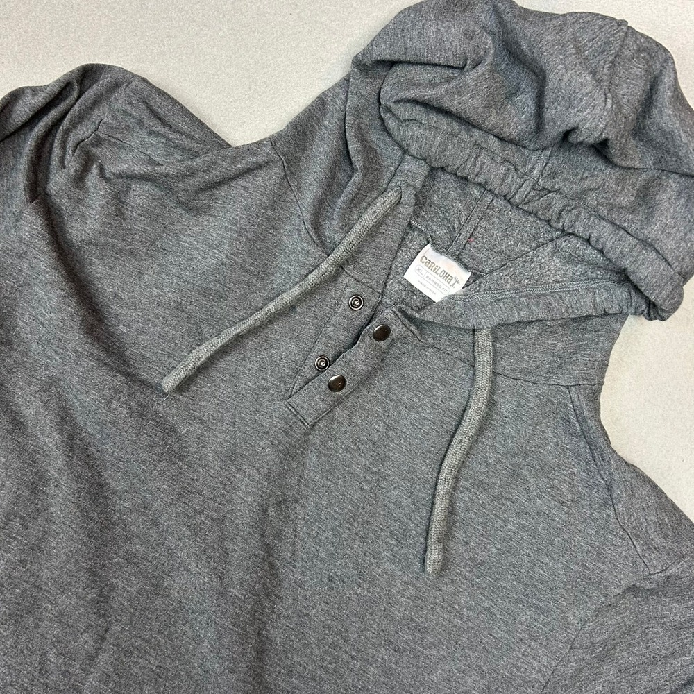 Cariloha Hoodie Bamboo Fit Henley Snap Fleece Mens XL Gray